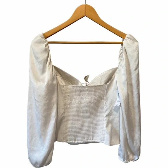 NWT Aritzia Wilfred Novella Blouse,Puff Sleeve,Sweetheart Neckline XL - Picture 3 of 8